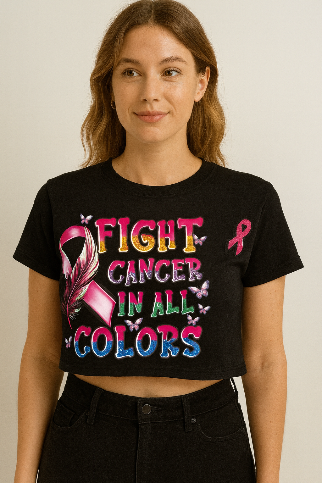 Fight Cancer Crop Tee