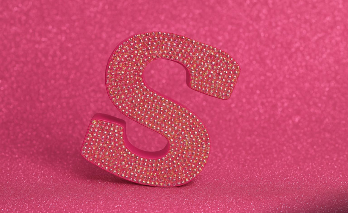 Resin Letter w Rhinestones