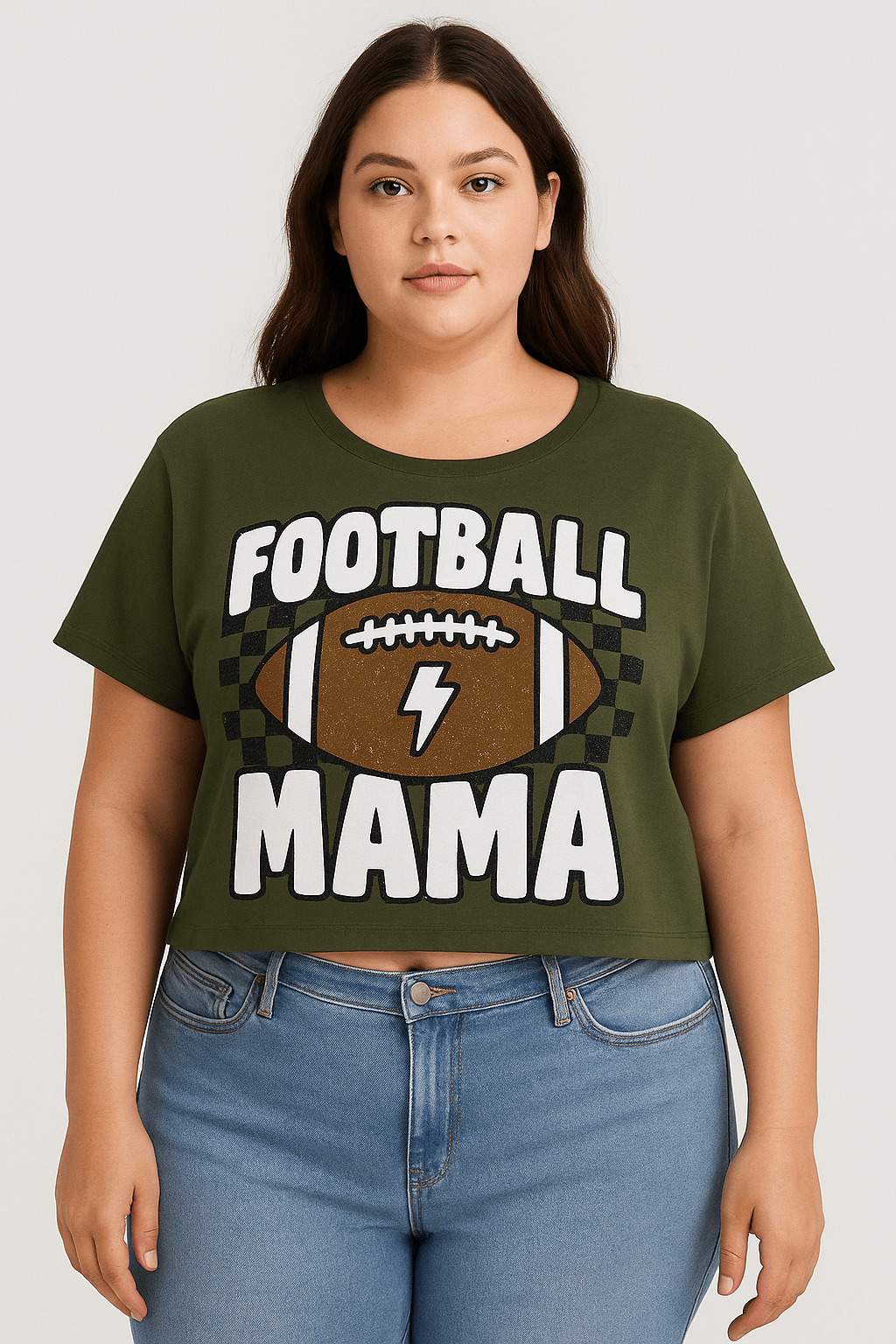 Football Mama Crop - T